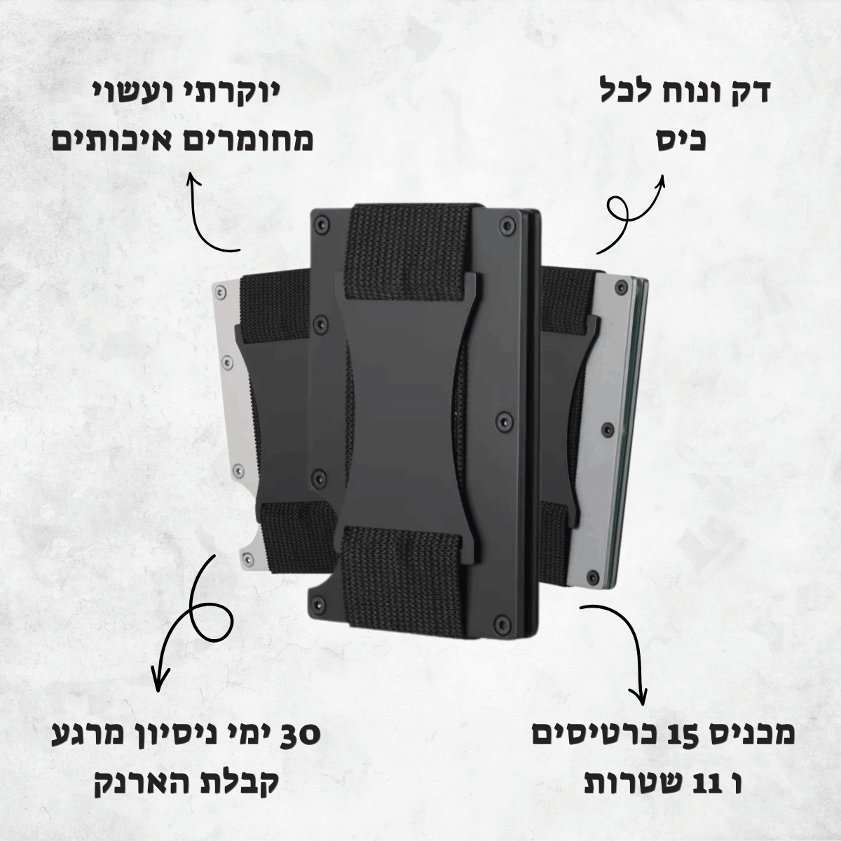 ™StarWallet - ארנק אלומיניום כרטיסים נשלפים